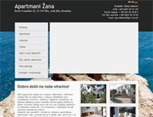 Tablet Screenshot of apartmani-zana.com